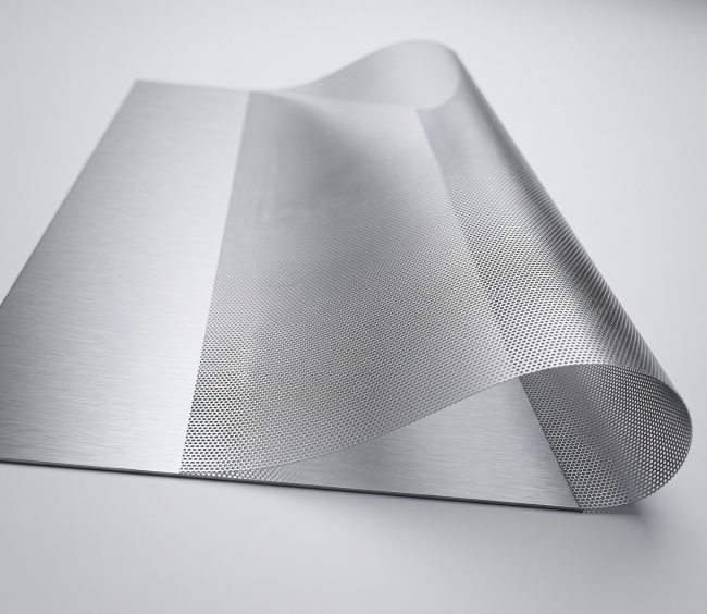 Flexible photo-etched metal mesh with dense perforations for foldable-phone support structures