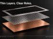 Concept illustration of thin metal spacer and perforated layers, not a complete vapor chamber