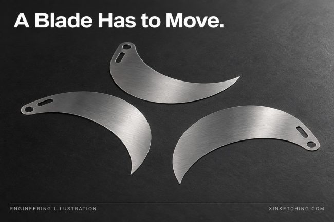 Three flat thin optical aperture blade blanks