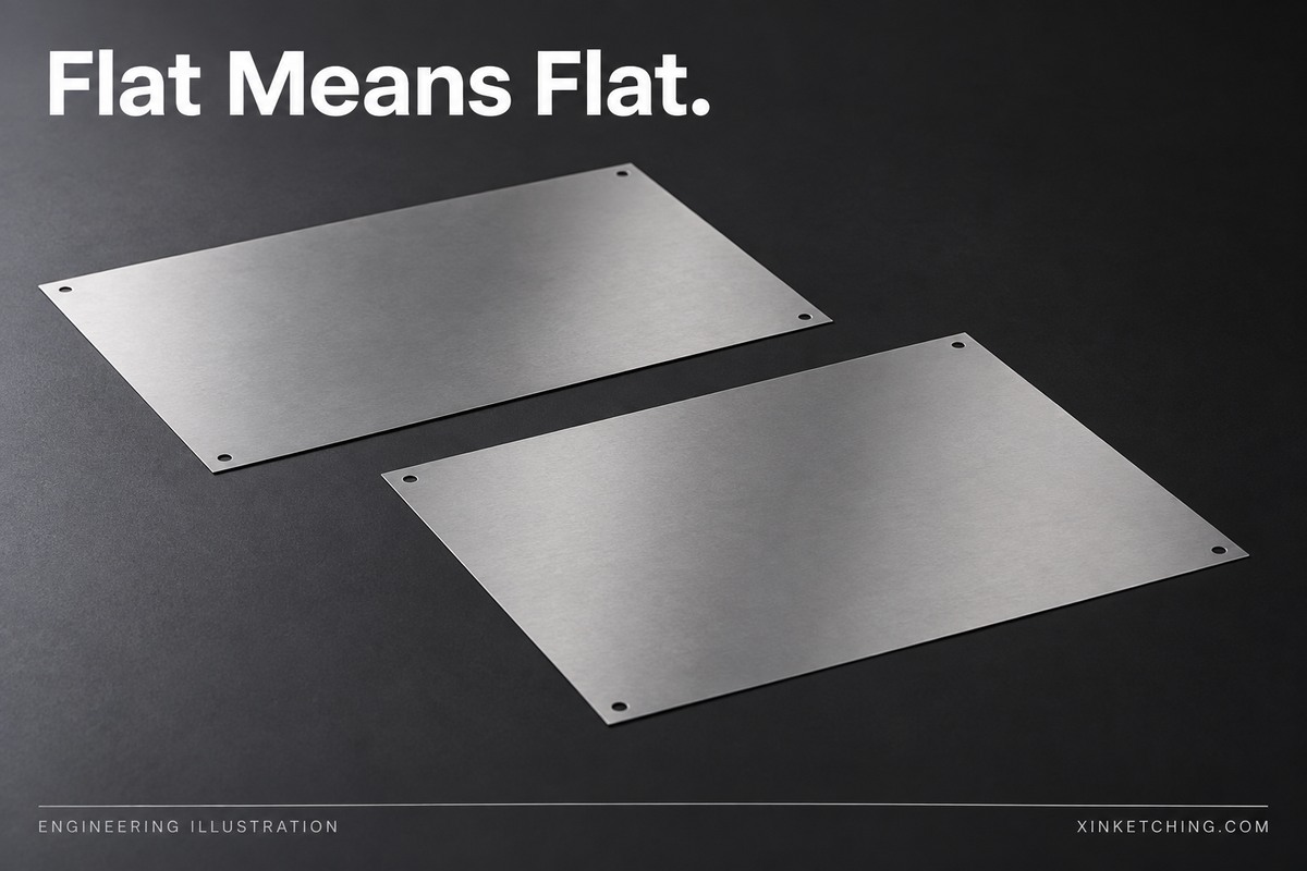 Two planar thin metal foils on a reference surface
