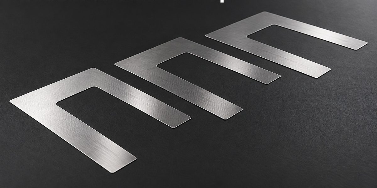 Three flat thin open-ended shim foils