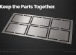 Conceptual etched parts retained in a carrier sheet by small tabs