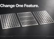 Three concept metal plates with different aperture patterns