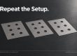 Three identical flat thin perforated metal samples